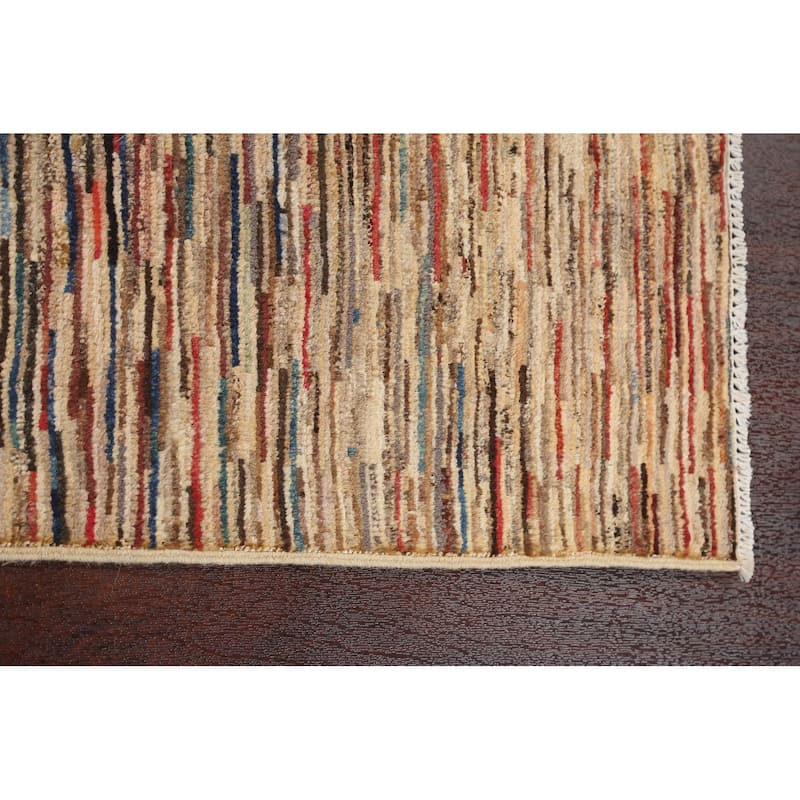 Striped Modern Gabbeh Kashkoli Oriental Area Rug Handmade Wool Carpet - 2'6" x 3'11"