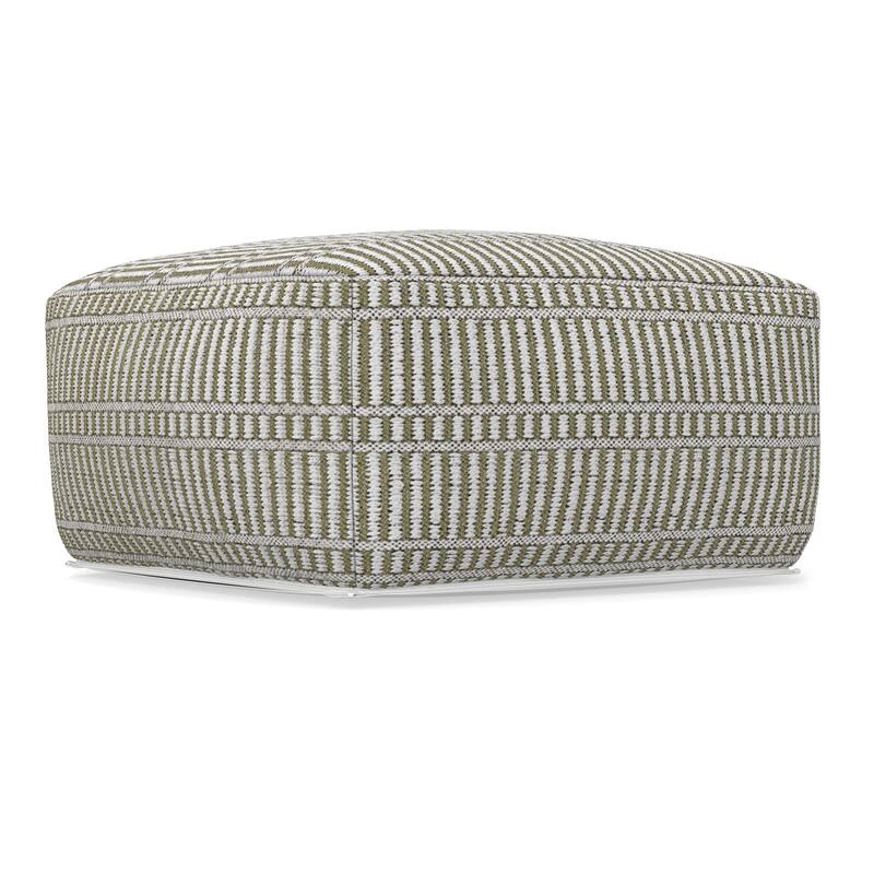 WYNDENHALL Wonda Square Woven Pouf in Recycled PET Polyester & Assembled