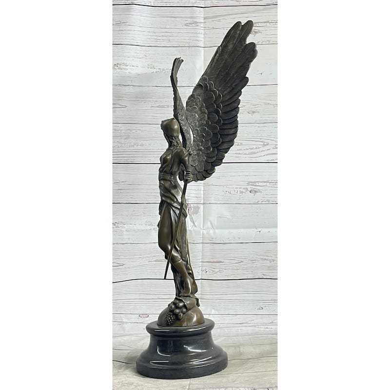 Angel With Sword Clical Bronze Statue Sculpture Signed Art Indoor Outdoor 25 Inches X 8 Inches