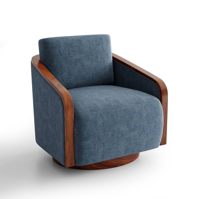 Modern Upholstered Swivel Accent Chair Set of 2