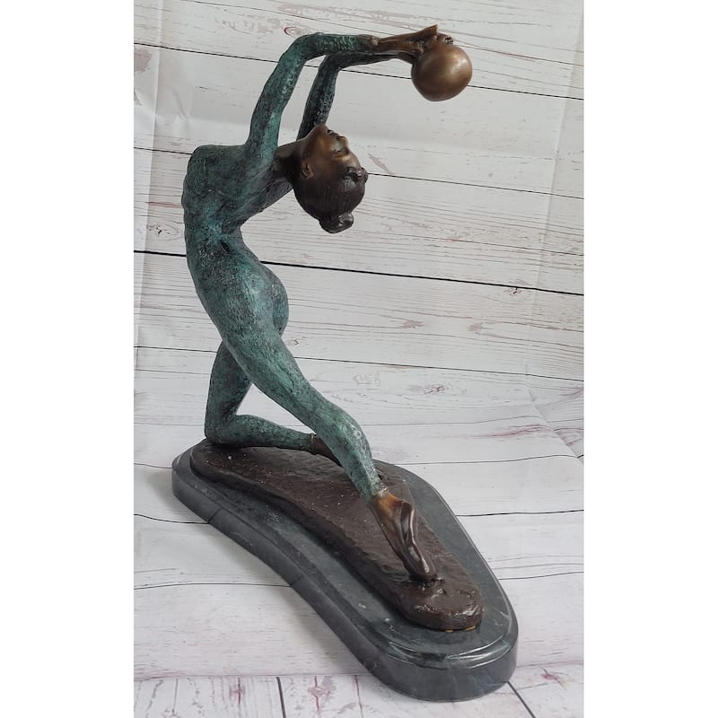 Rhythmic Gymnast Olympic Memorabilia By Collett Bronze Sculpture Hotcast Statue
