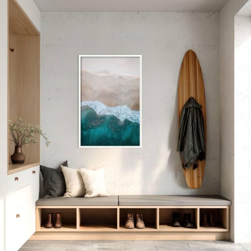 Amanti Art Framed Fabric Pinboard Aerial 20 by Rachel Lee 3 Birdies Studio Printed Bulletin Board