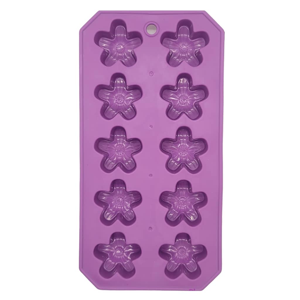 Chef Craft Flexible Thermoplastic 10-Cube Ice Cube Tray - Fun Flower Shapes