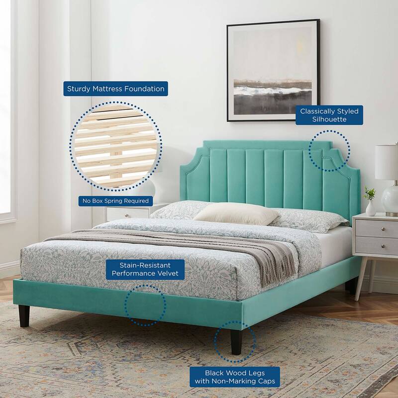 Sienna Performance Velvet Twin Platform Bed