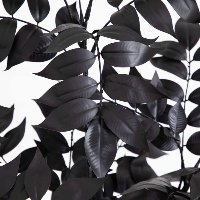 Artificial Halloween Sumac Tree with Pot - 4' - Black