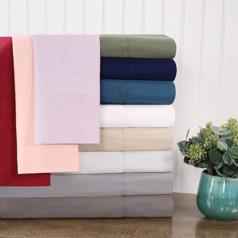 Superior Cotton Percale Solid Bed Sheet Set