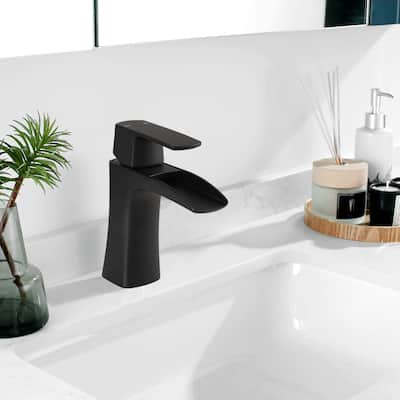 BATHLET Waterfall Bathroom Sink Faucet Single Handle Bath Faucet