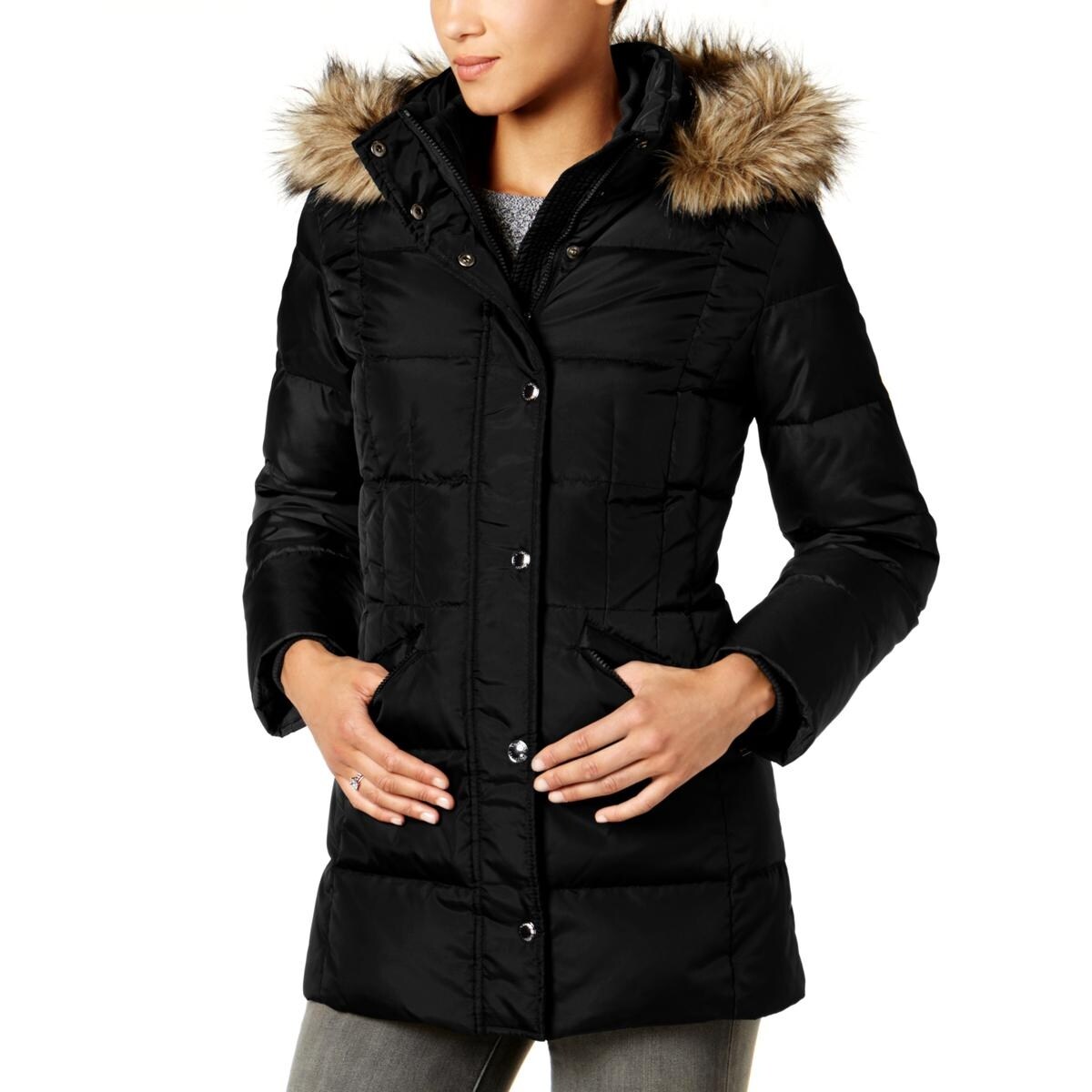 Shop London Fog Womens Down Coat Winter Faux Fur M Overstock