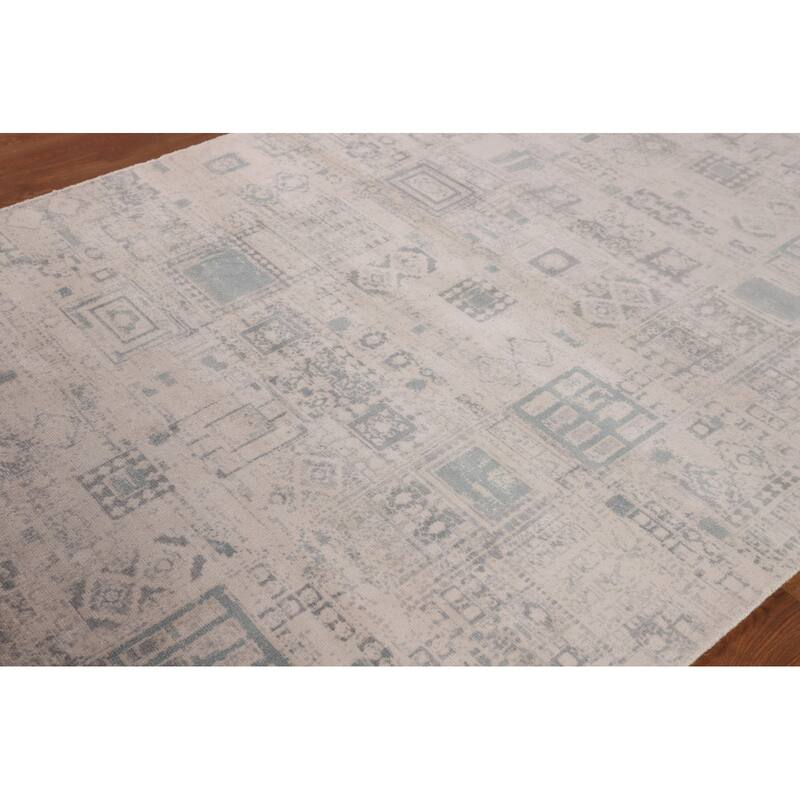 Abstract Oriental Area Rug Handmade Wool Carpet - 5'4"x 7'9"