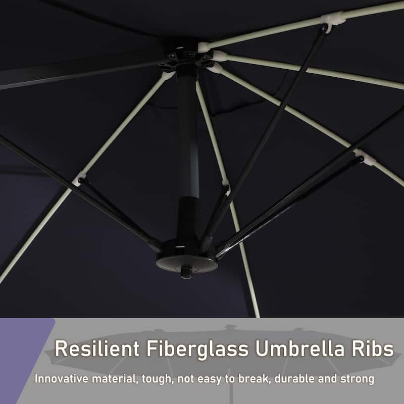 15ft Double-Sided Patio Umbrella with Lights Large Outdoor Umbrella