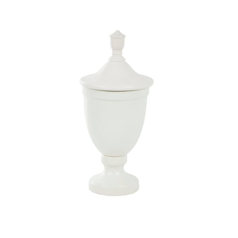 Black or White Ceramic Fluted Urn Shaped Decorative Jars with Lid