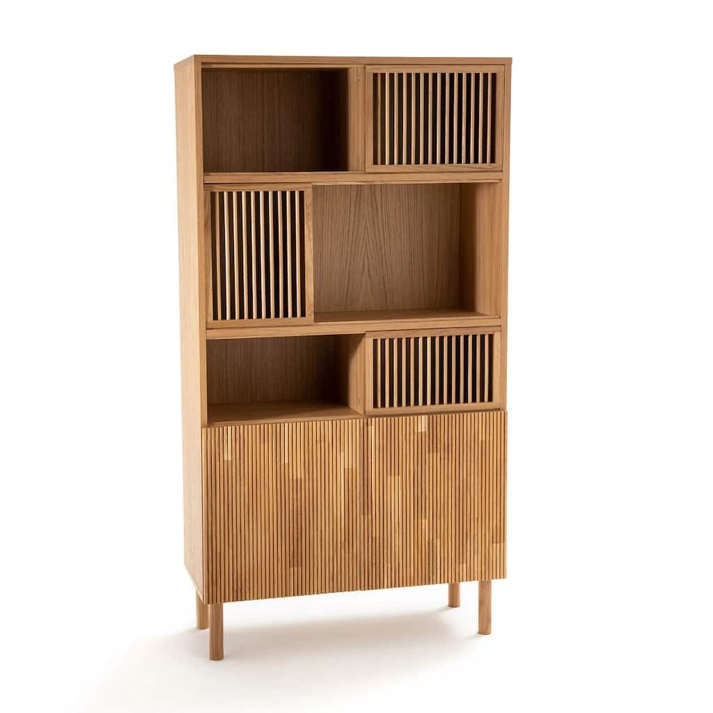Bilbao Oak/Black Storage Bookcase