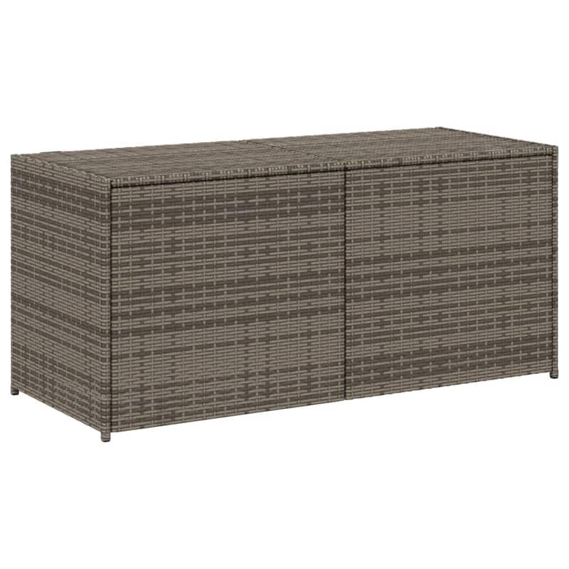 vidaXL Patio Storage Box Poly Rattan 70.9"x35.4"x27.6" Gray