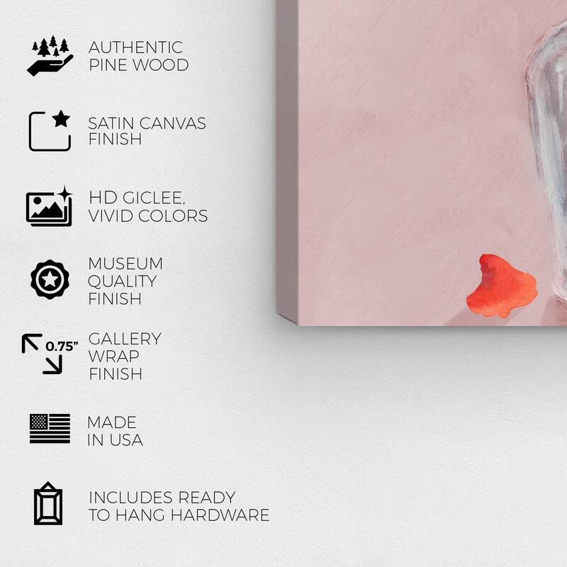 Wynwood Studio Canvas Floral and Botanical Poppy Eau Florale Red and Modern & Contemporary Wall Art Canvas Print