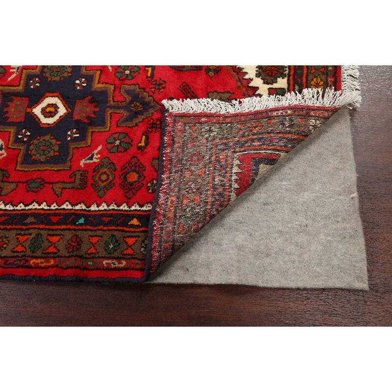 Tribal Geometric Hamedan Persian Area Rug Handmade Wool Carpet - 3'1" x 4'11"