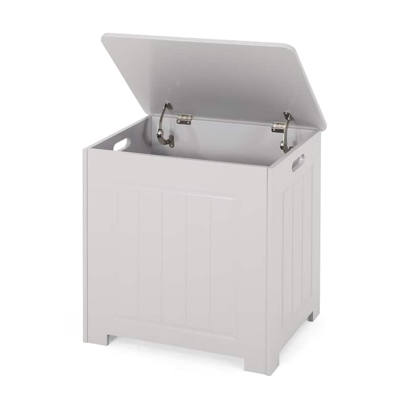 Roomfitters Freestanding Bathroom Storage Hamper with Lift-Top Lid and Side Handles, Moisture-Resistant Organizer, Gray