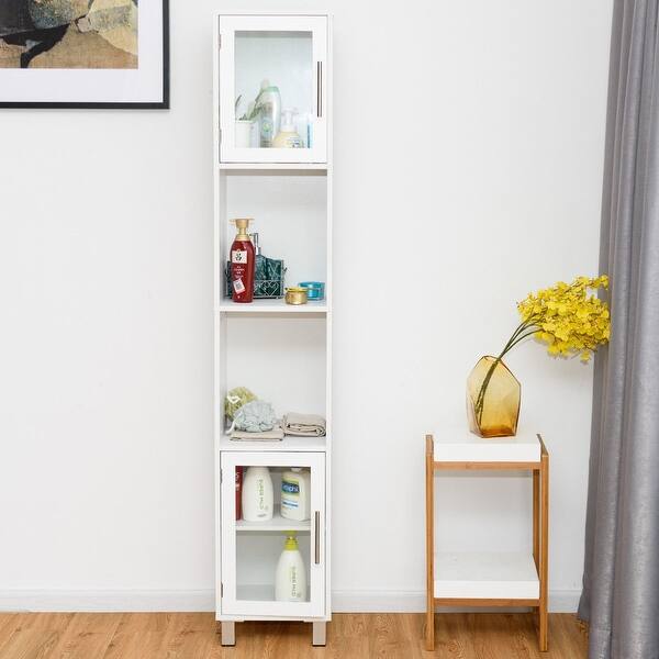 Shop 71 Organizer Bathroom Tall Tower Storage Cabinet Overstock 30088736