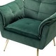 preview thumbnail 45 of 89, HULALA HOME 1ida Modern Velvet Tufted Accent Armchair with Gold Metal Legs