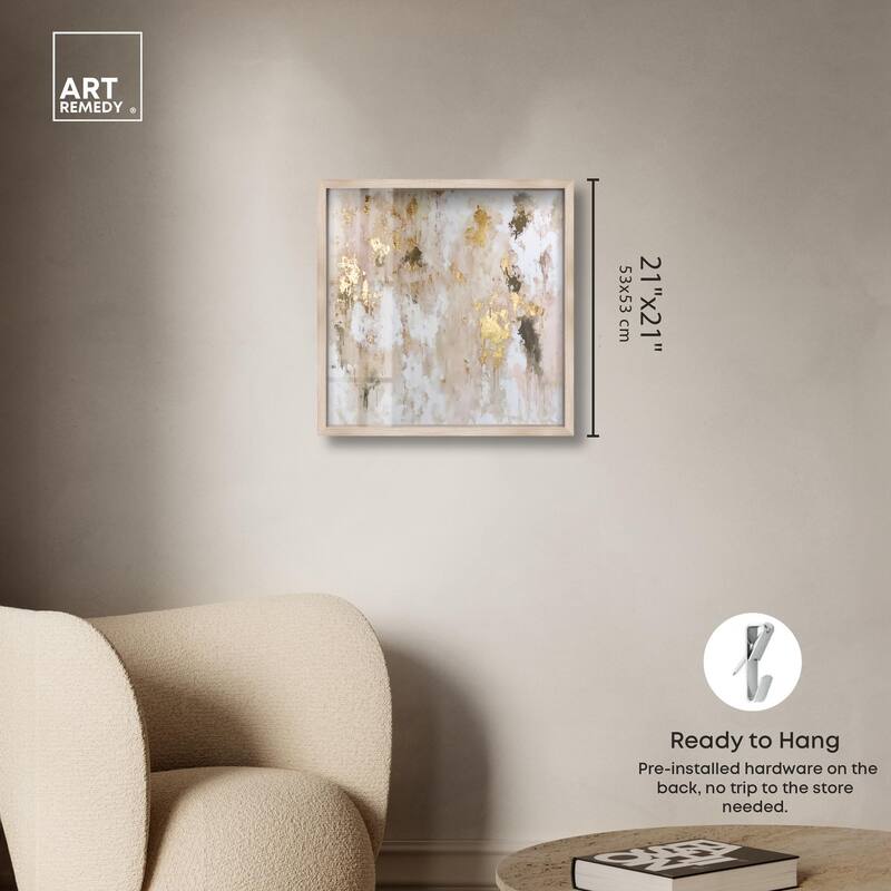 Golden Glimmer Gesture II Shadowbox by Art Remedy