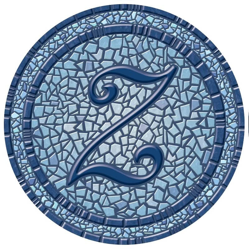 Custom Monogram Decorative Poolmat #2 - Mosaic Pool Art - 29" in Diameter - Letter "Z"
