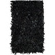 preview thumbnail 24 of 136, SAFAVIEH Handmade Leather Shag Carlijn Modern Decorative Rug 2' x 3' - Black - Rectangle