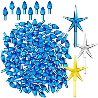 Ceramic Christmas Tree Replacement Lights  108 Blue Bulbs 3 Stars
