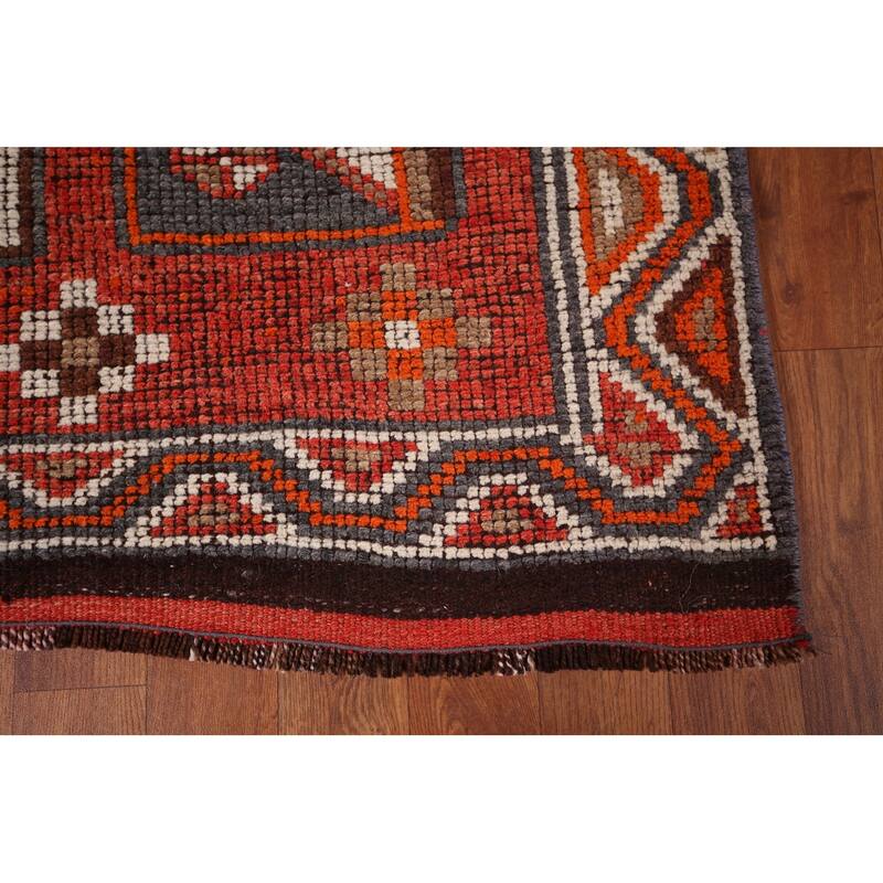 Tribal Anatolian Turkish Vintage Runner Rug Hand-Knotted Wool Carpet - 2'11"x 10'0"