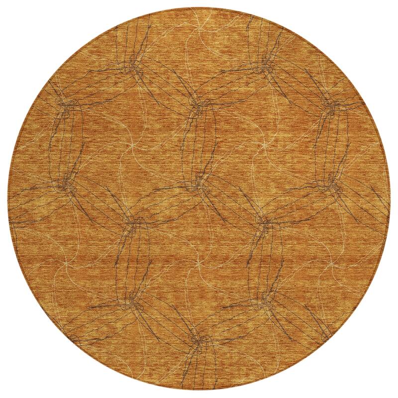 Machine Washable Indoor/ Outdoor Abstract Contemporary Chantille Rug