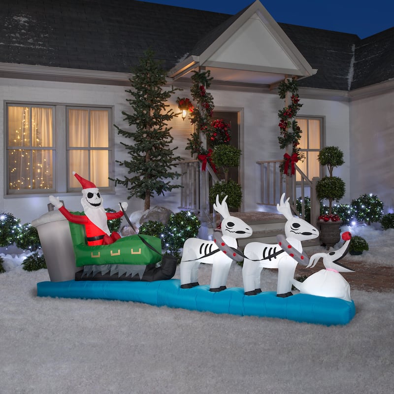 Airblown-Jack Skellington Sleigh Scene-Colossal-Disney