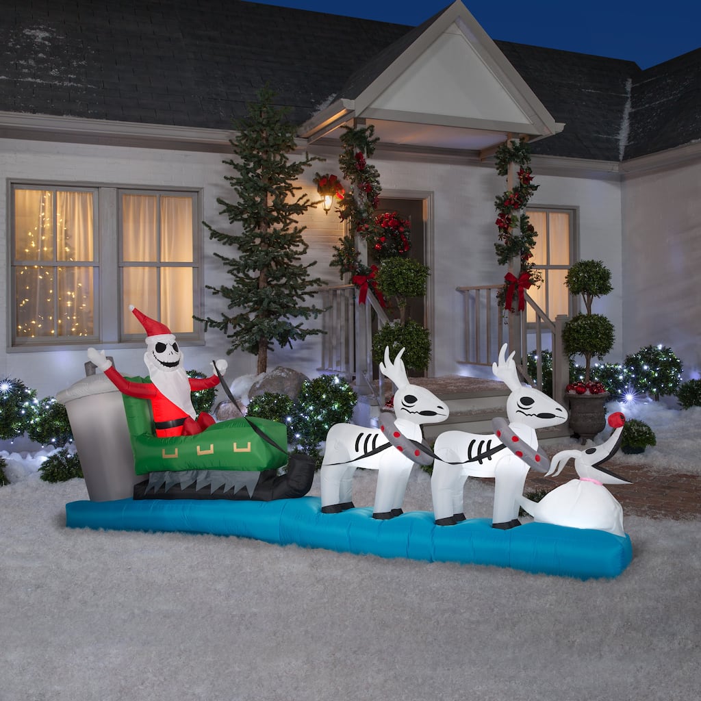 Airblown-Jack Skellington Sleigh Scene-Colossal-Disney