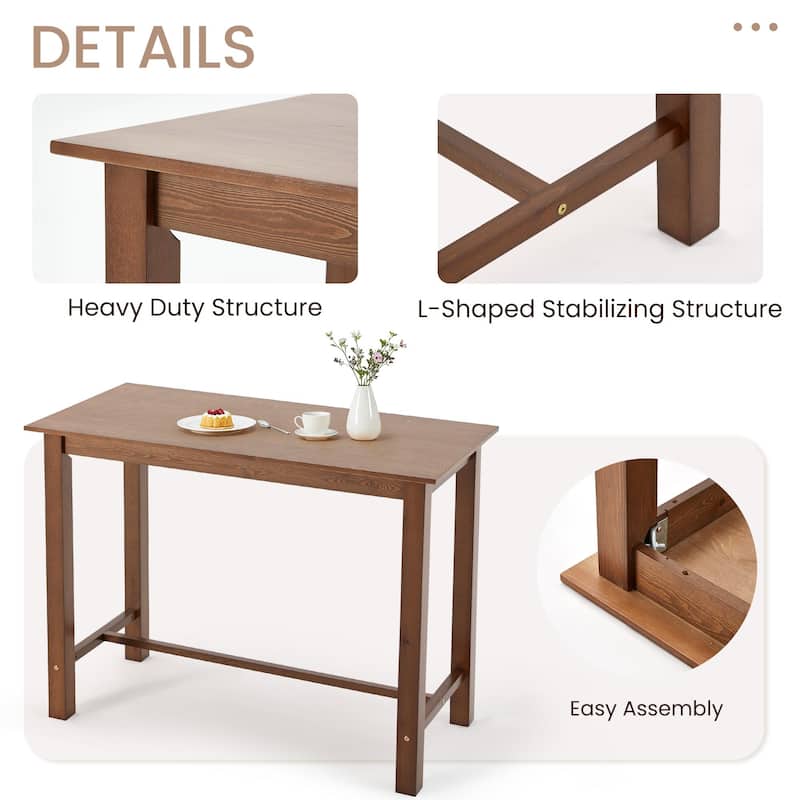 EROMMY Solid Wood Dining Tables - Natural & Espresso (Reinforced Option).