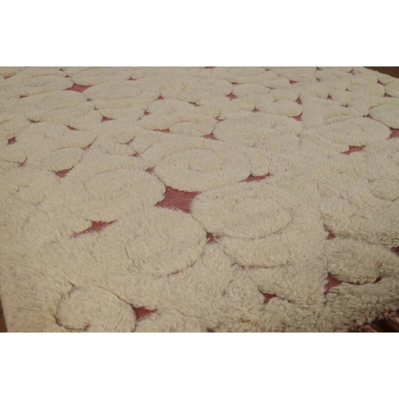 Geometric Moroccan Indian Area Rug Handmade Wool Carpet - 5'1" x 8'0"