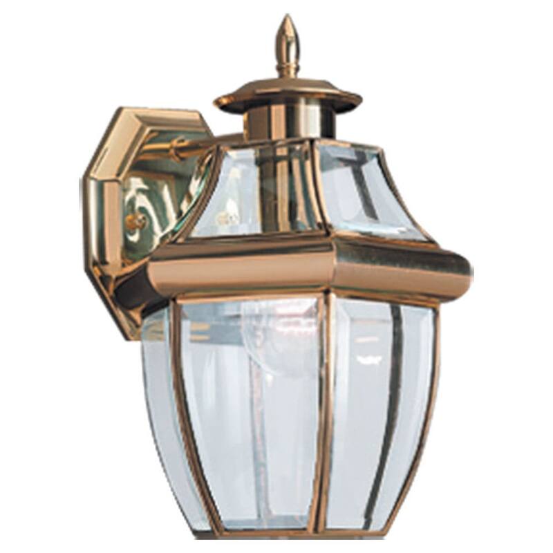 Roseto Coles Single Light 12" Tall Outdoor Wall Sconce - Polished Brass