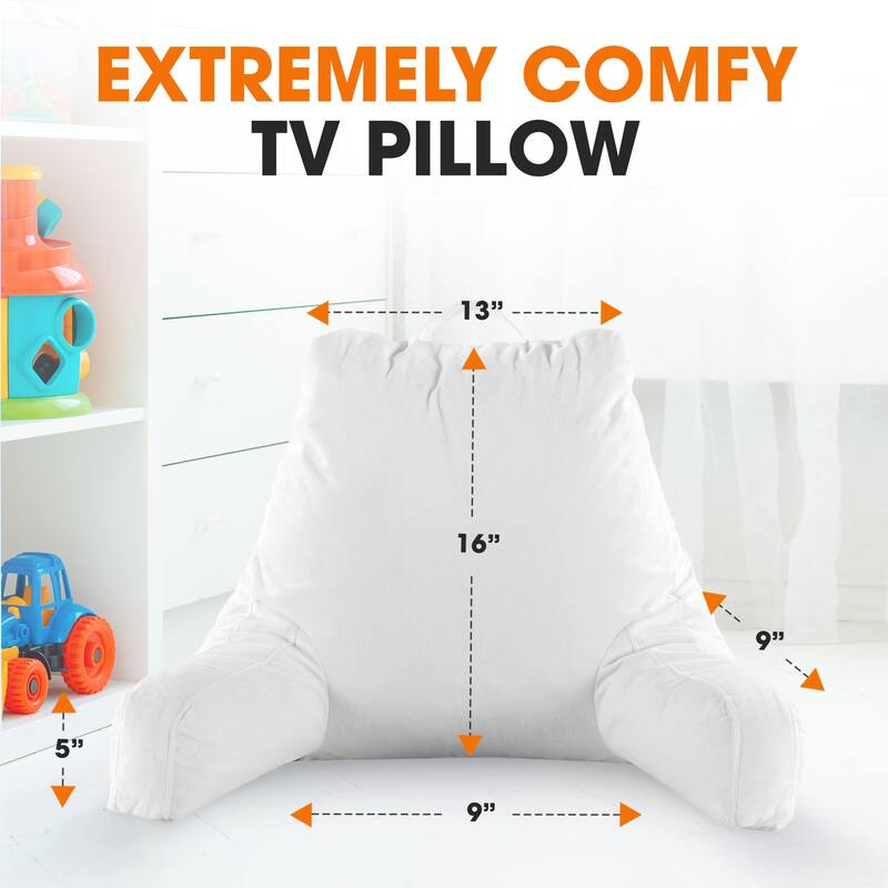 Cheer Collection Kids Size Reading and Backrest Pillow with Armrest