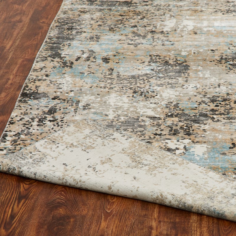 Gunmetal/Taupe/Spa Abstract Area Rug
