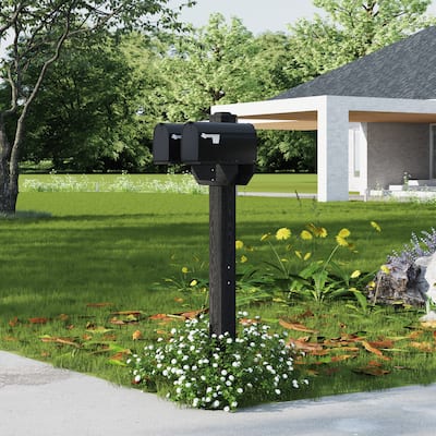 All-Weather HDPS Mailbox Post Black