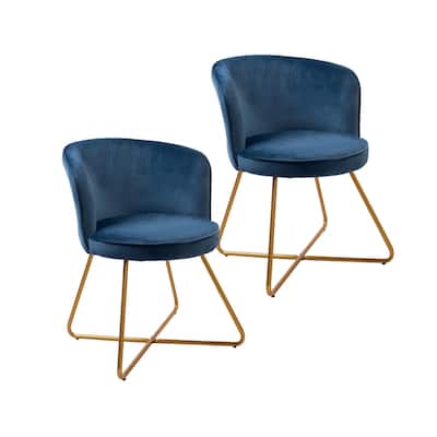 Porthos Home Orry Dining Chair, Velvet Upholstery, Gold Dipped Metal Legs