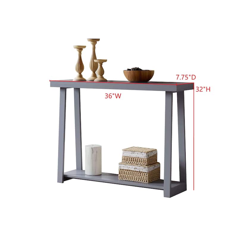 Emma Collection Wood 36" Modern Console Table with Shelf