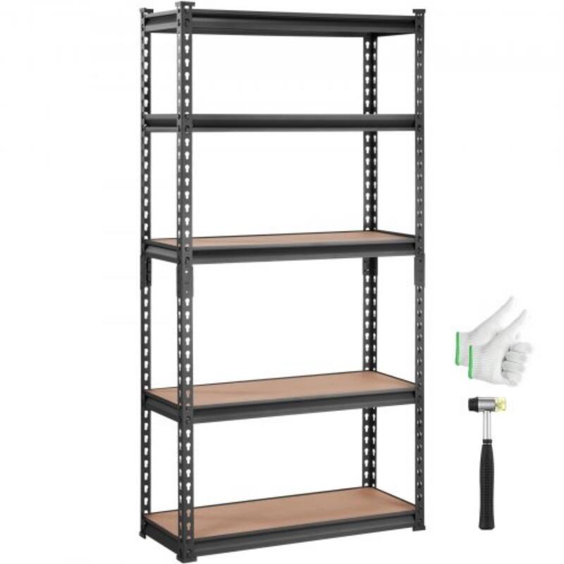 Adjustable Metal Storage Shelves 5 Tier Heavy Duty Utility Rack for Garage and Kitchen