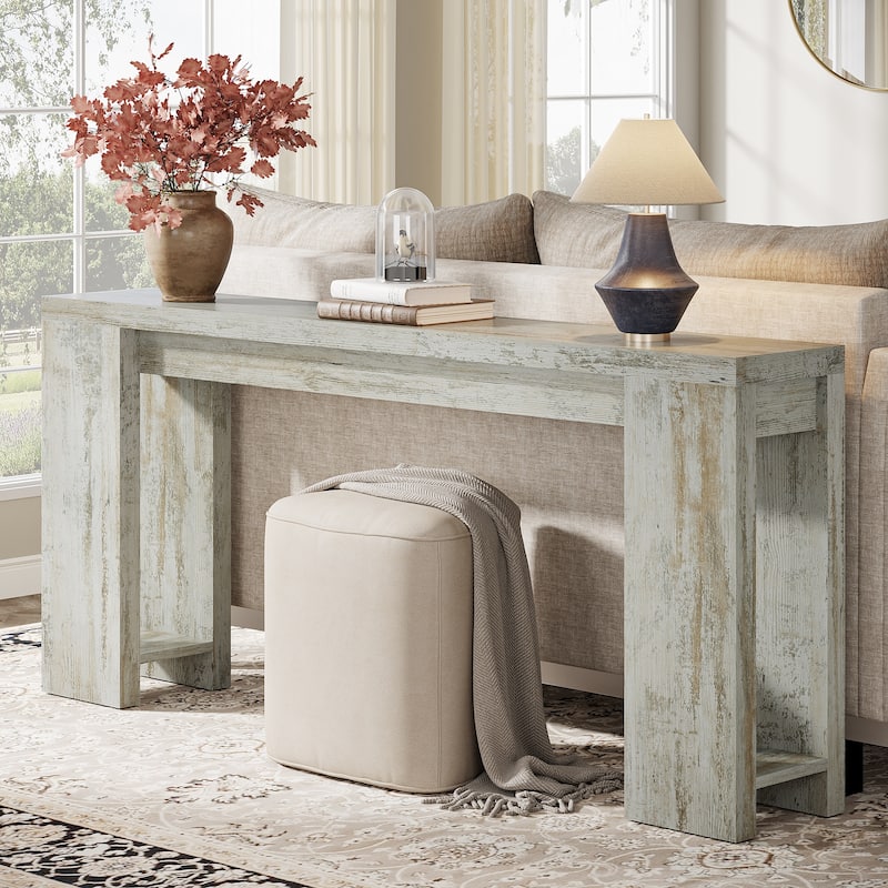 Farmhouse Wood 70.9 Inches Extra Long Console Table for Living Room, Hallway