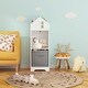 preview thumbnail 14 of 14, Kids Dollhouse 2-Tier Storage Display Organizer with Collapsible Fabric Drawers  White+grey