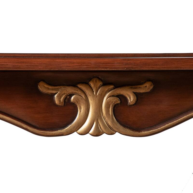 Furniture of America Mirabella Traditional Cherry Solid Wood 2-Piece Coffee Table and End Table Set with Carved Legs