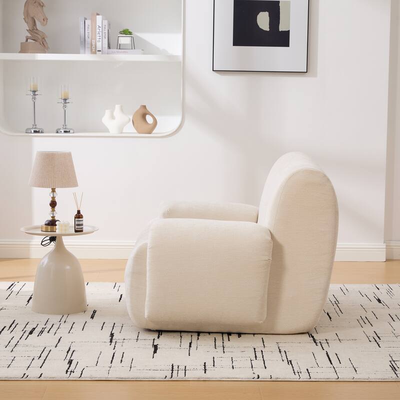 42" Wide Modern Upholstered Oversized Accent Chair, Boneless Single Sofa Chair, Chenille Armchair