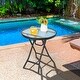 preview thumbnail 2 of 7, Costway Patio Folding Round Glass Side Table Bistro Coffee Table Plant - See Details