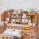preview thumbnail 13 of 28, Twin Size Multifunctional Wood Platform Bed with All-in-One Cabinet and Shelf, Built-in Desk and Matching Chair for Kids, Teens