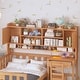 preview thumbnail 12 of 25, Twin Size Multifunctional Wood Platform Bed with Bookshelf at the Head of the Bed, Built-in Desk and Matching Chair, White
