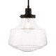 preview thumbnail 4 of 12, Klyli 11-inch 1-light Clear Seeded Glass Hanging Pendant