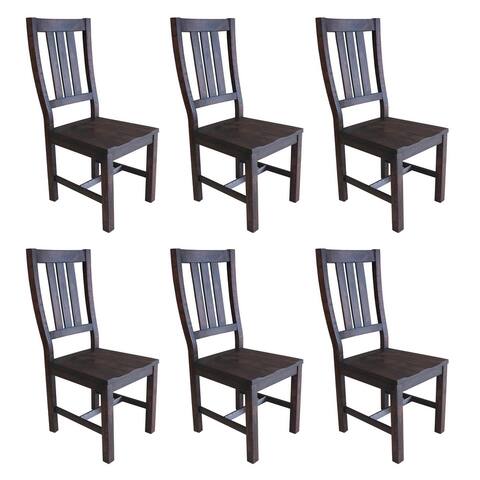 Wickham Vintage Java Slat Back Dining Chairs (Set of 6)