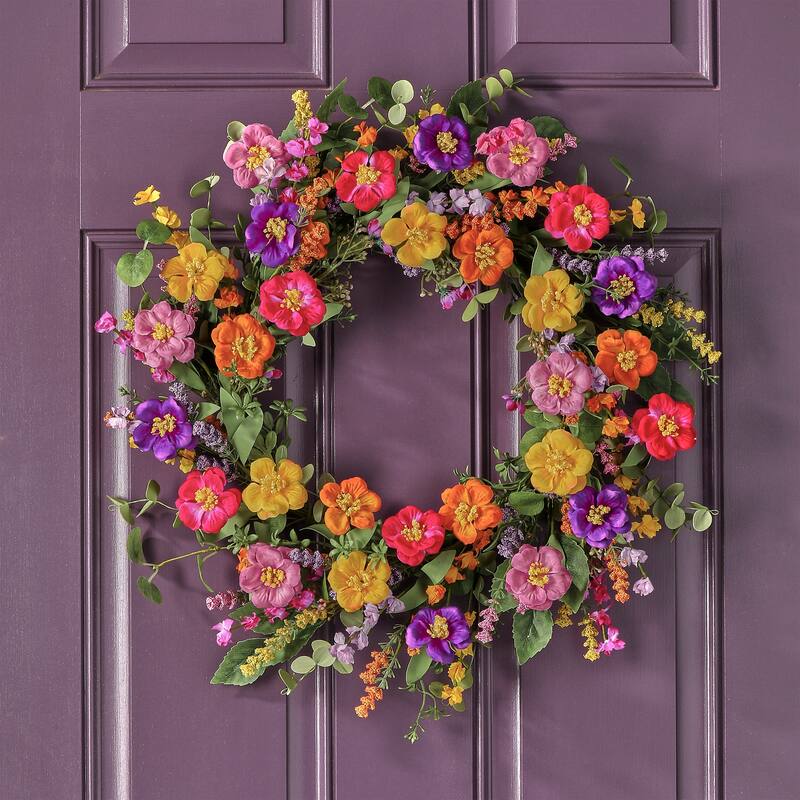 22" Summer Primula Wreath