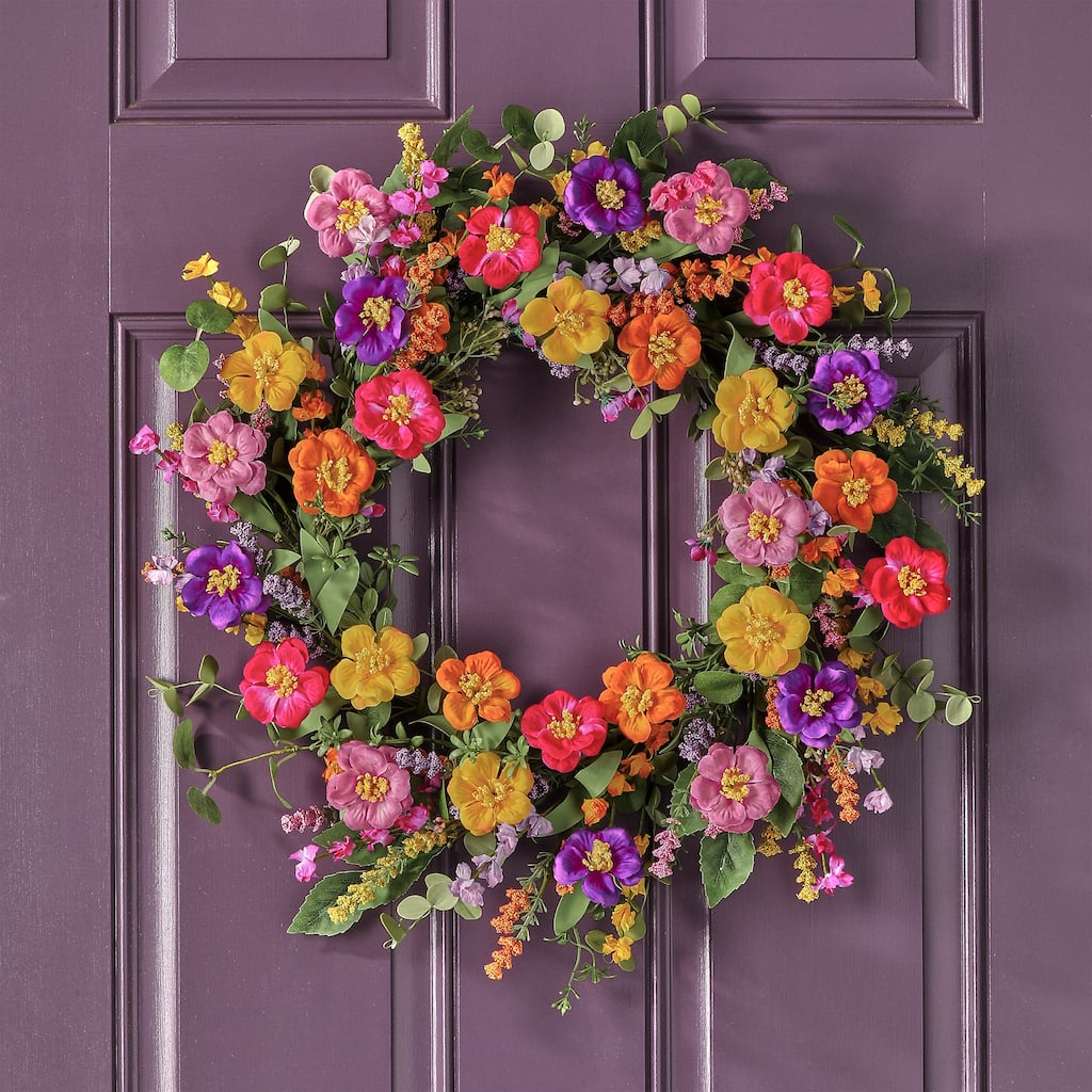 22" Summer Primula Wreath